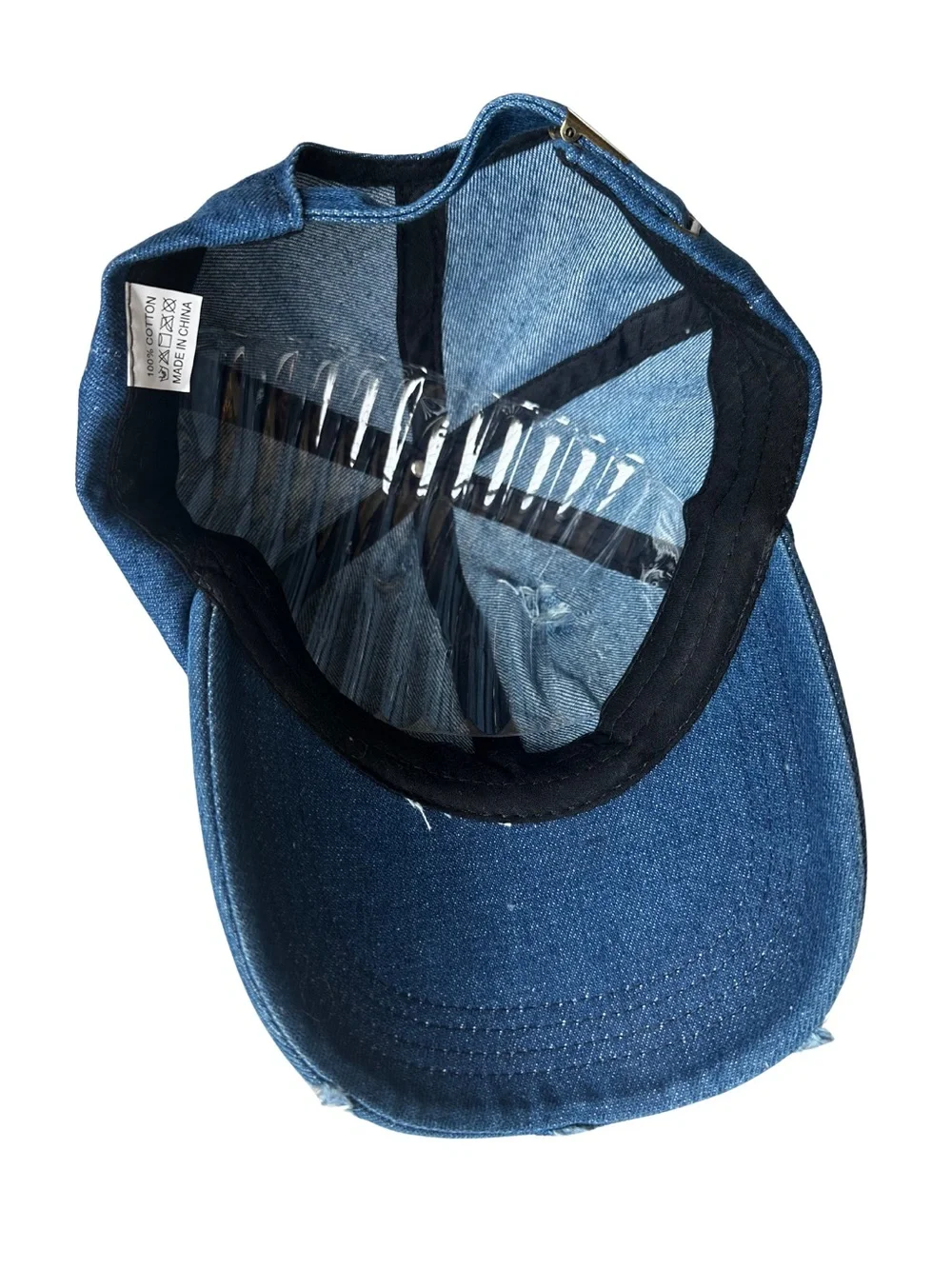 Upcycled Dark Denim Trucker Hat Tacos and Margs LV Patch